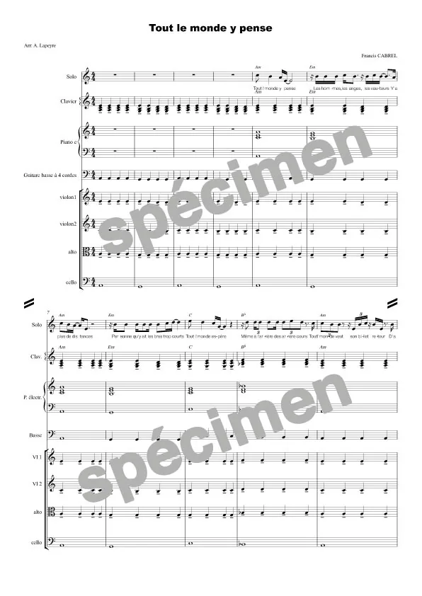 Tout le monde y pense (orchestre et chant)