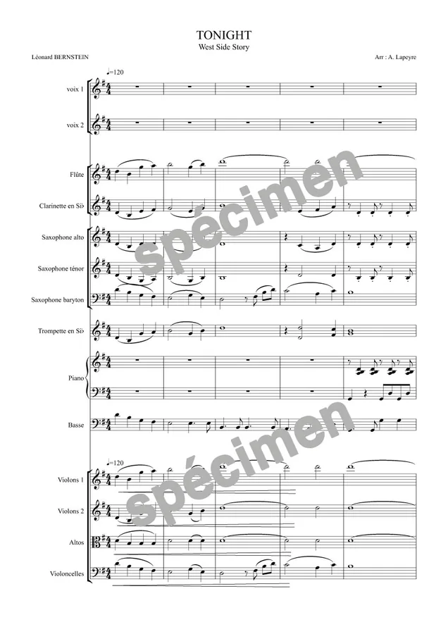 « Tonight » West Side Story (orchestre et chant)