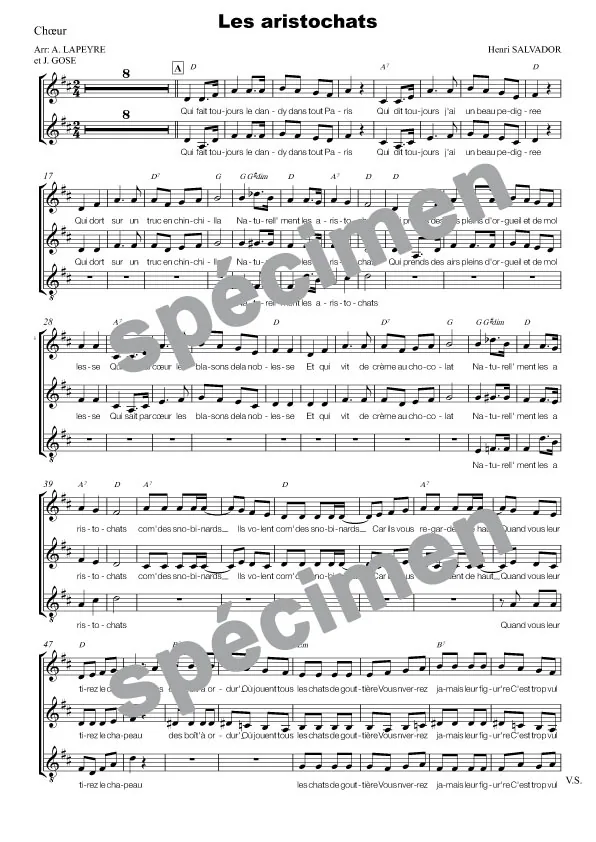 Les aristochats (chant)