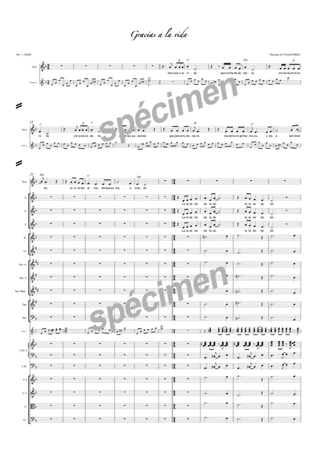 Gracias a la vida (chant et orchestre)