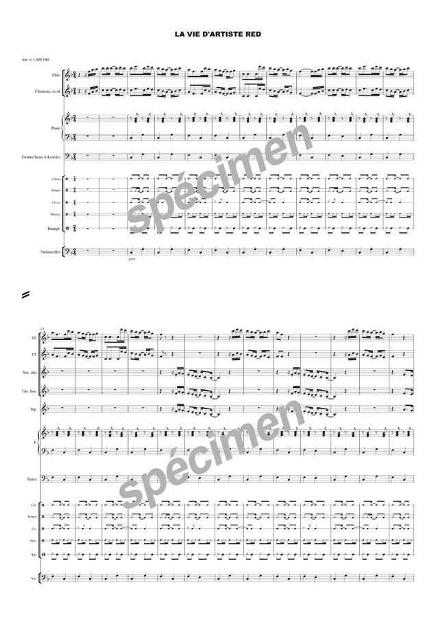 La vie artiste rèd (chant et orchestre)