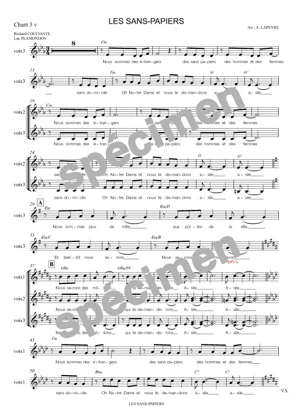 Les sans papiers (chant)