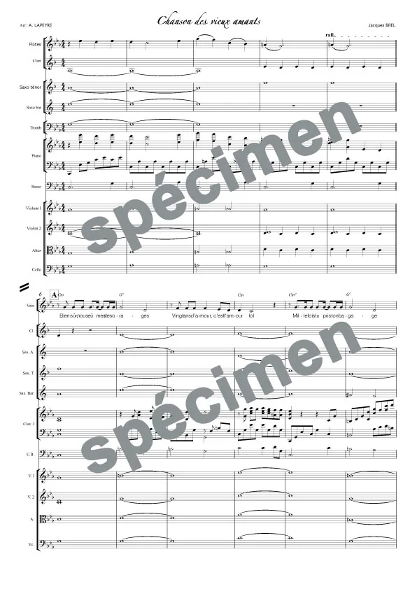 Chanson des vieux amants (orchestre et chant)