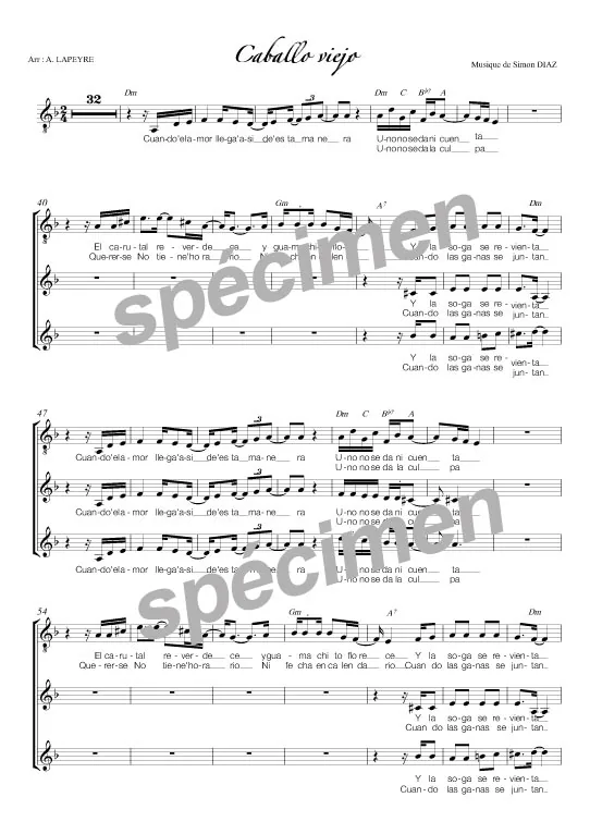 Caballo viejo (chant)