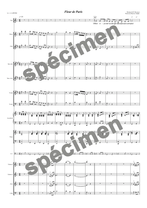 Fleur de Paris (orchestre et chant)