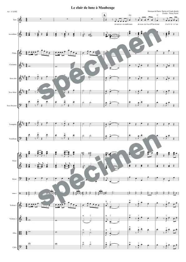 Le clair de lune à Maubeuge (orchestre et chant)